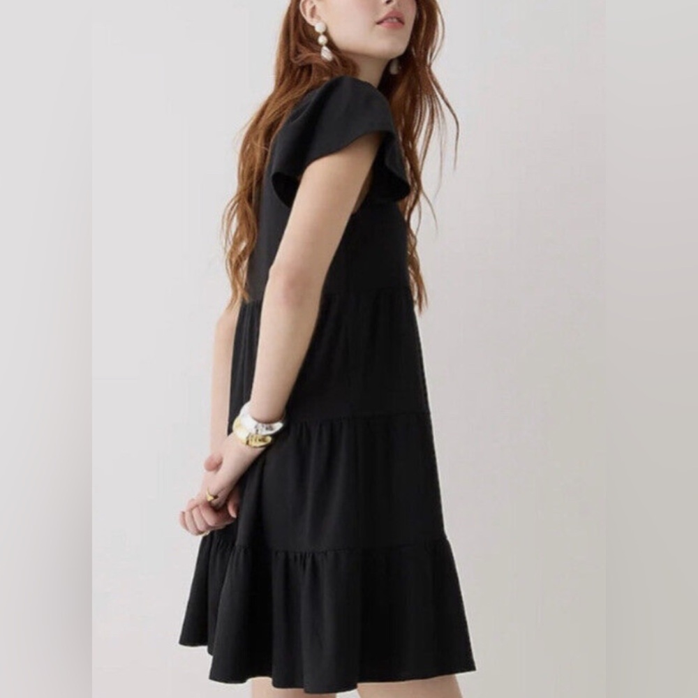 J. CREW Tiered Mini Dress in Black - Picture 4 of 10